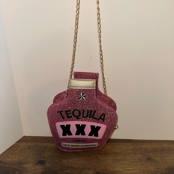 Tequila Pink Glitter Novelty Women's Bag - Picture 2 of 5